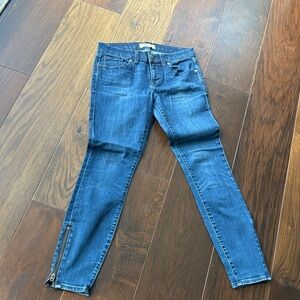 Madewell Blue Skinny Jeans with Ankle Zipper